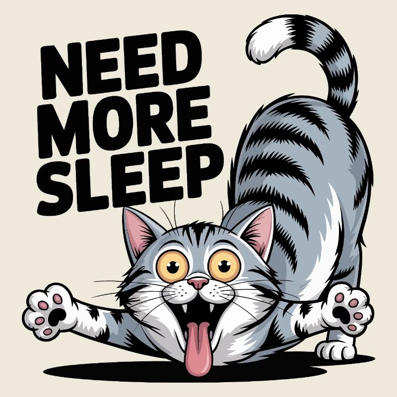 Besoin de plus de sommeil, chat drôle