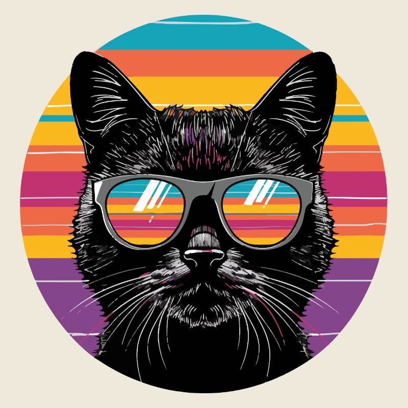 Portrait de chat cool avec lunettes de soleil