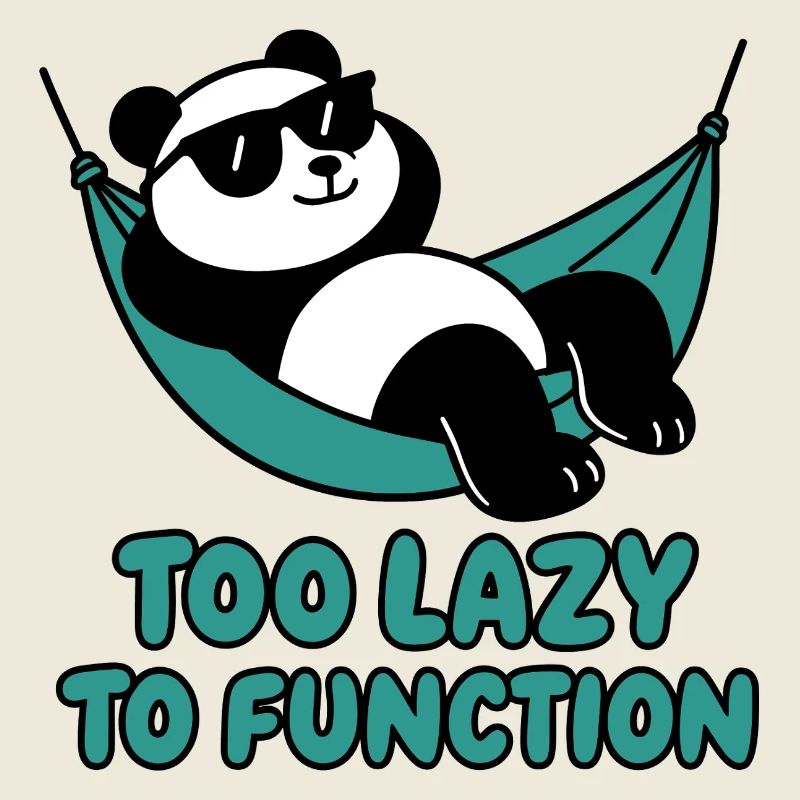 Chill Panda mit Sonnenbrille und Hängematte