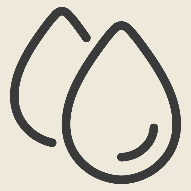 Doppelte Wassertropfen Linie Symbol Logo