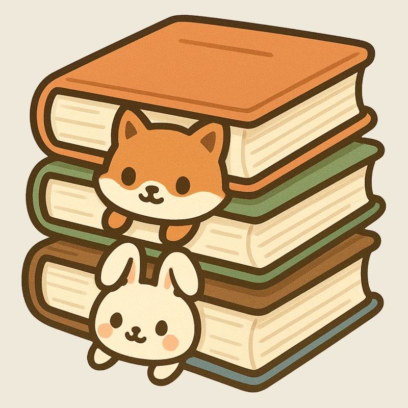 Kawaii Book Stack Duo