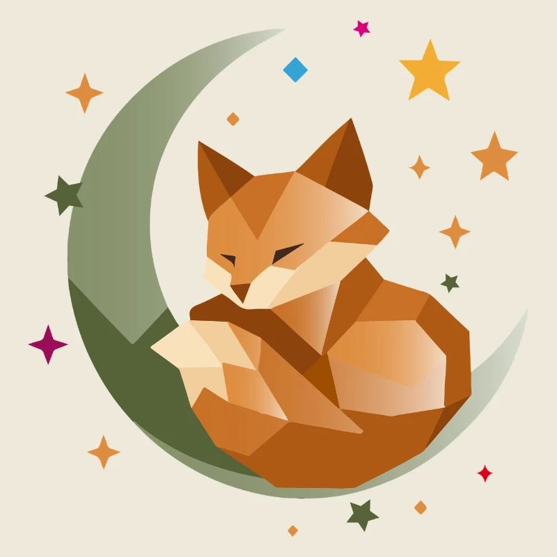 Sleeping Fox on the Moon – Geometric