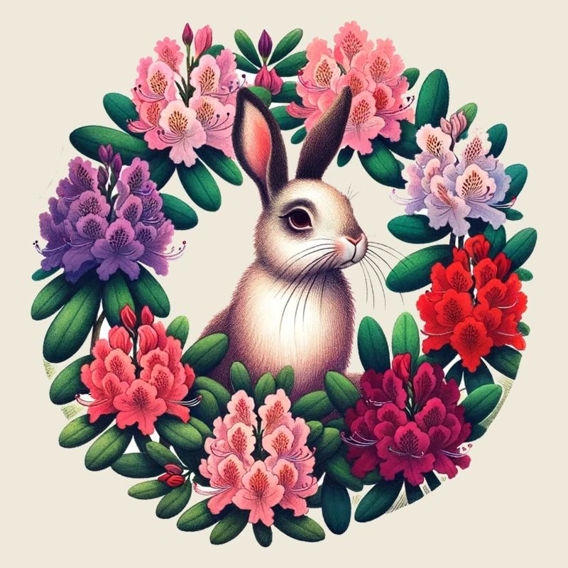 Circular Floral Rabbit