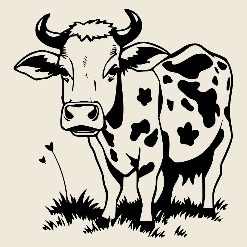 Cow Black Gift Farmer
