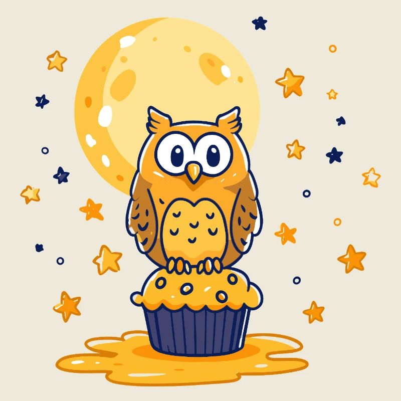 Mondlicht Eulen Cupcake