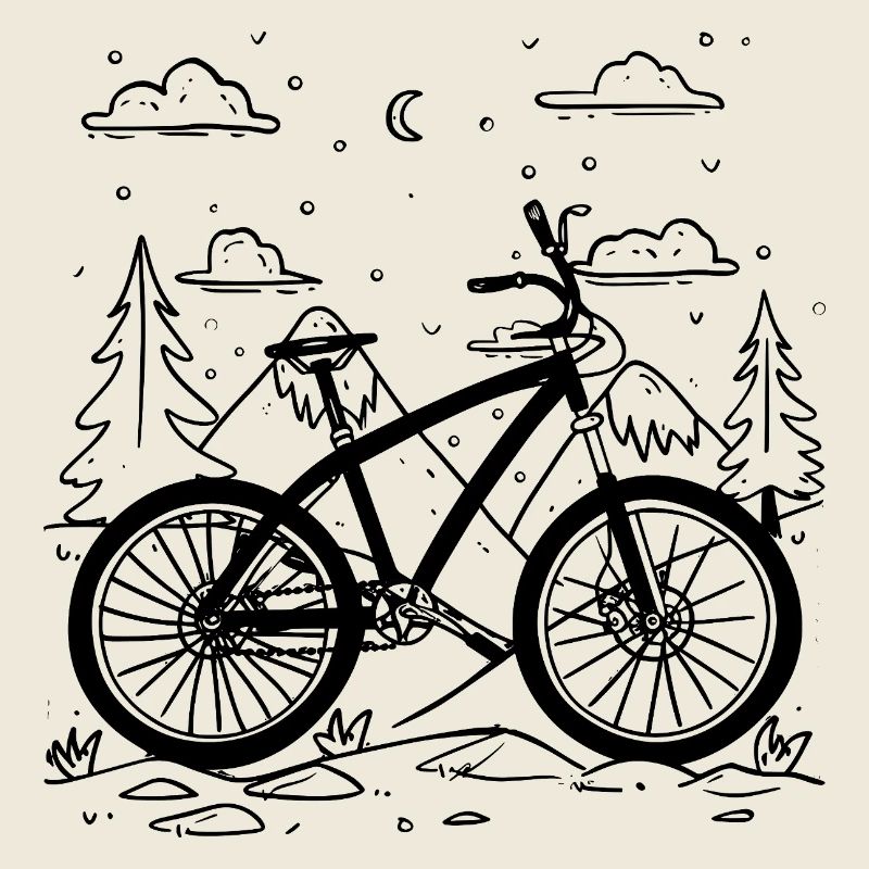 Mountainbiken Comic Stil