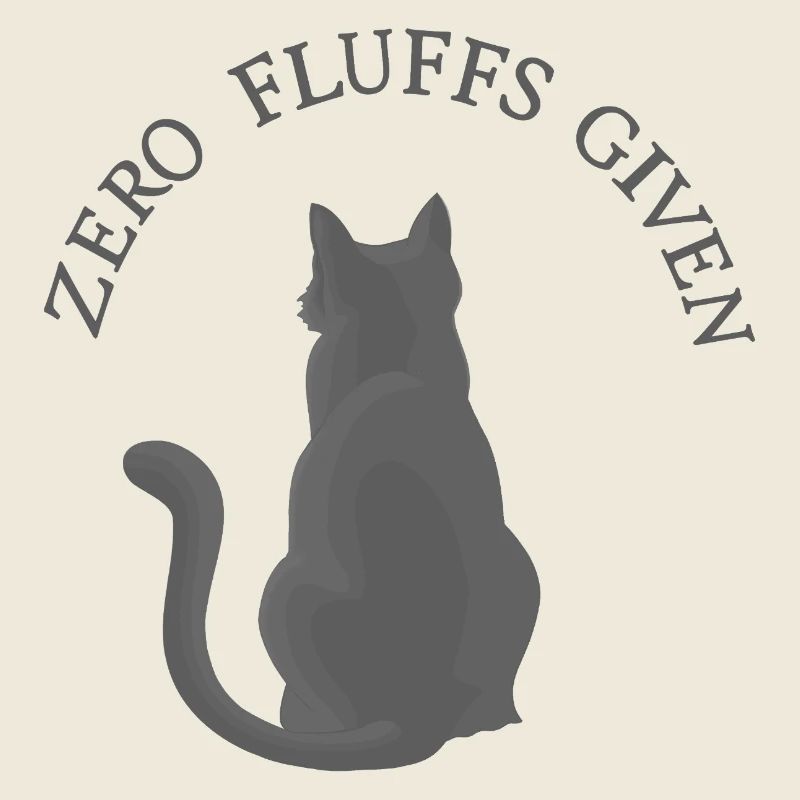Zero Fluffs Given – Katze von hinten mit Attitüde