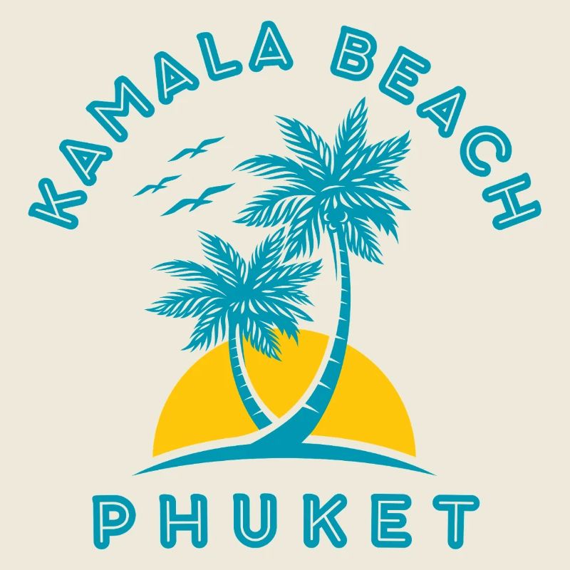 Palmier du coucher de soleil de la plage de Kamala à Phuket