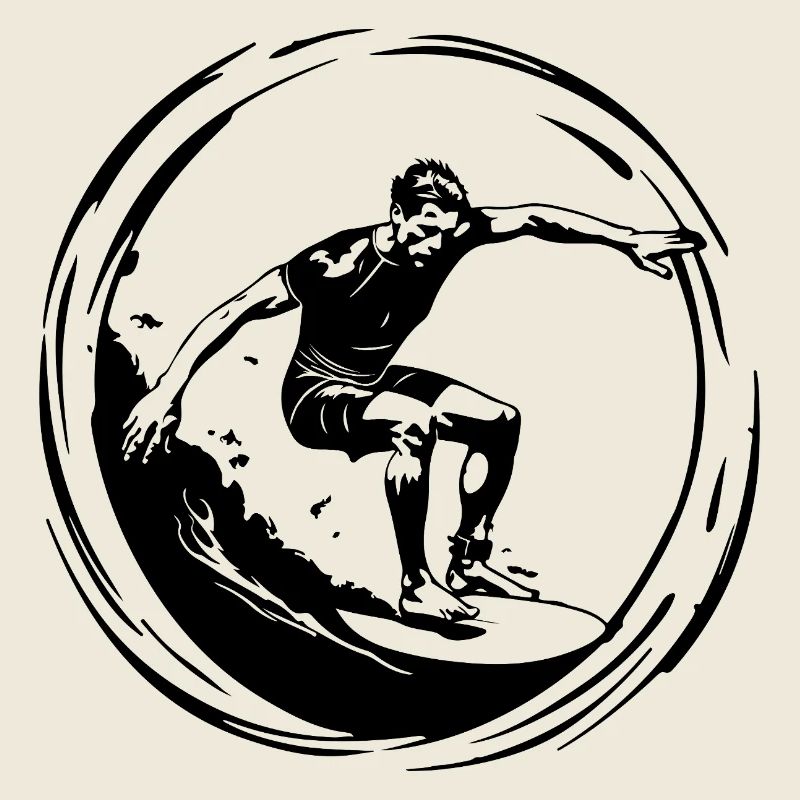 Surfer Mann Silhouette