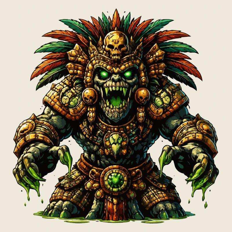 Guerrier Totem des Aztèques de la Jungle