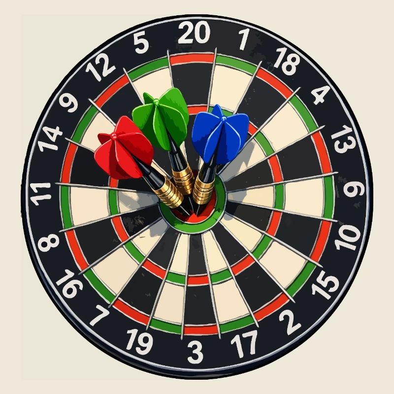 Cible de fléchettes Trois fléchettes