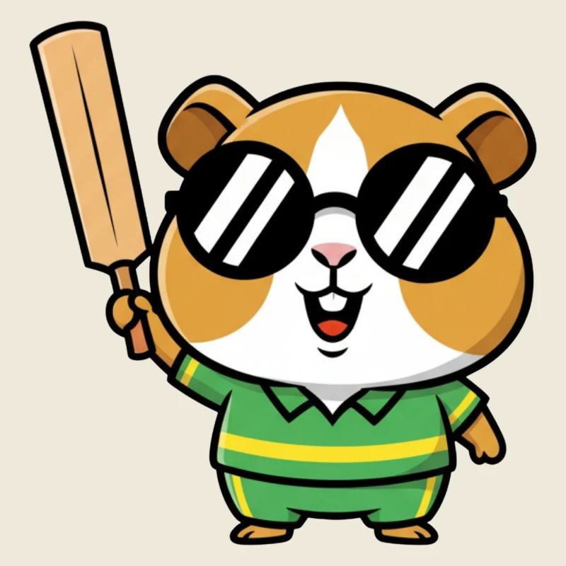 Cooler Hamster Mit Cricket Schlaeger