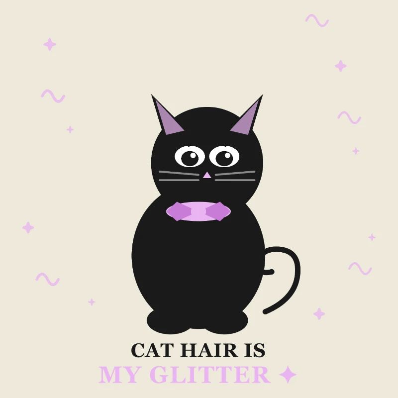 Charme chatte pailleté avec collier violet
