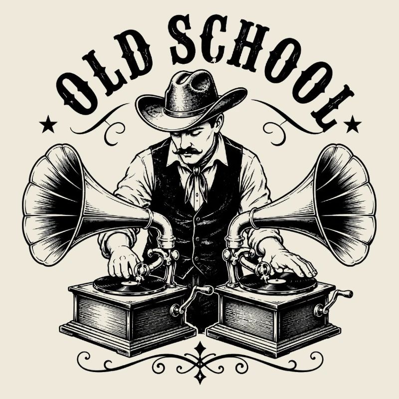 Un DJ old school avec gramophone
