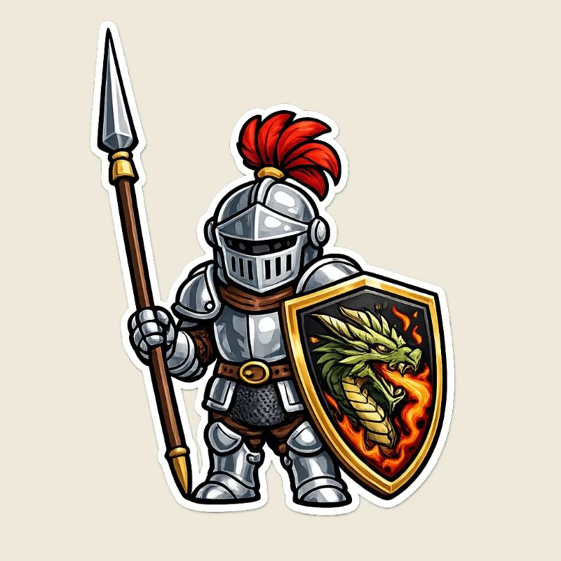Great Knight with Dragon Shield . AI generated