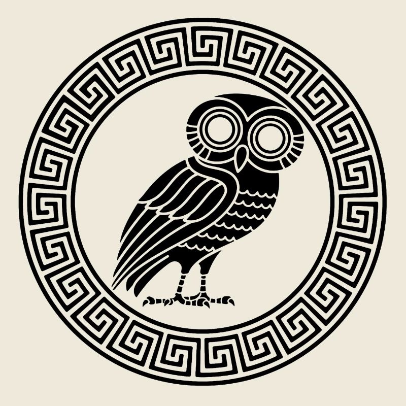 Griechisches Symbol der schwarzen Eule