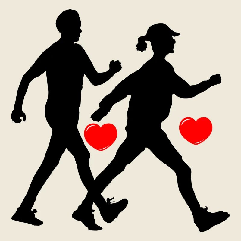 Zwei Wanderer mit Herz