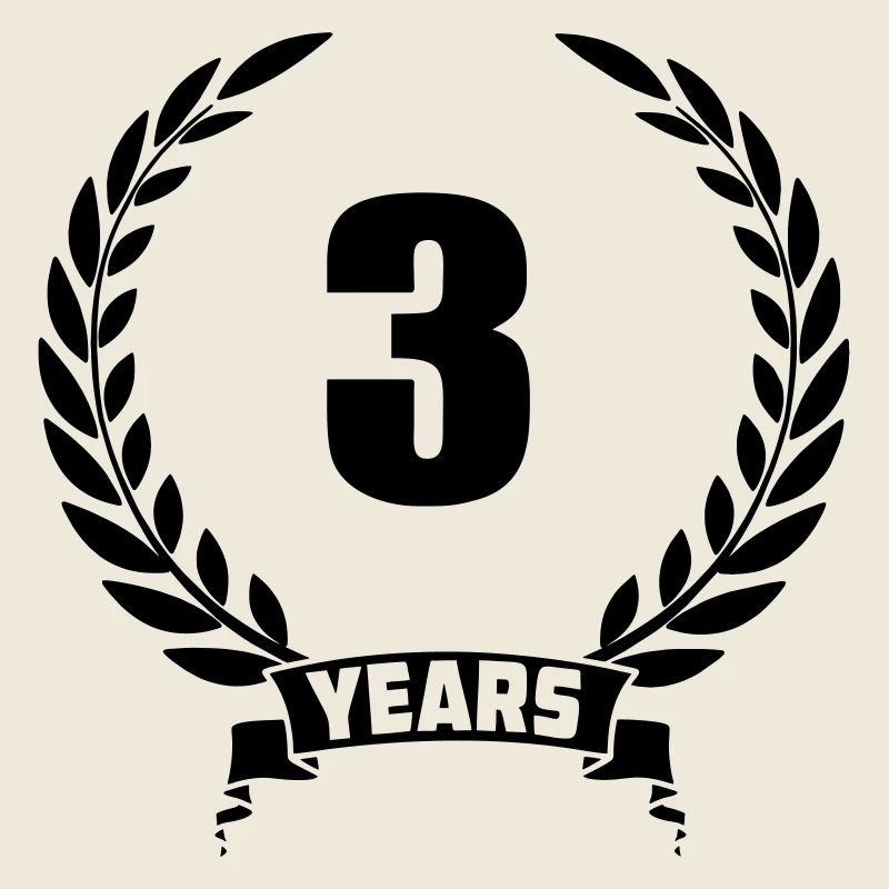 Lauwerkrans 3 years with number and banner year