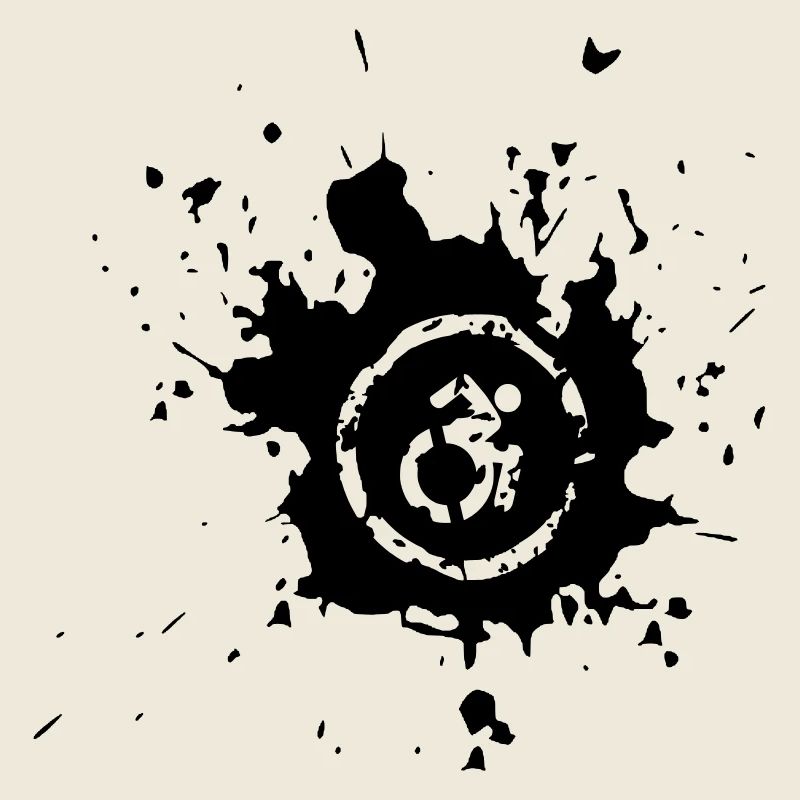 Wheelchair symbol with paint splash #