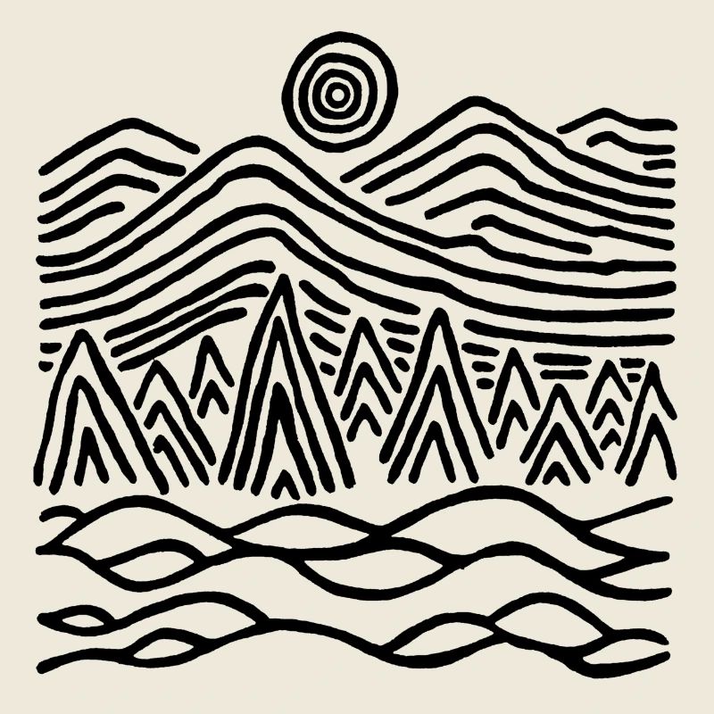 Paysage noir étrange