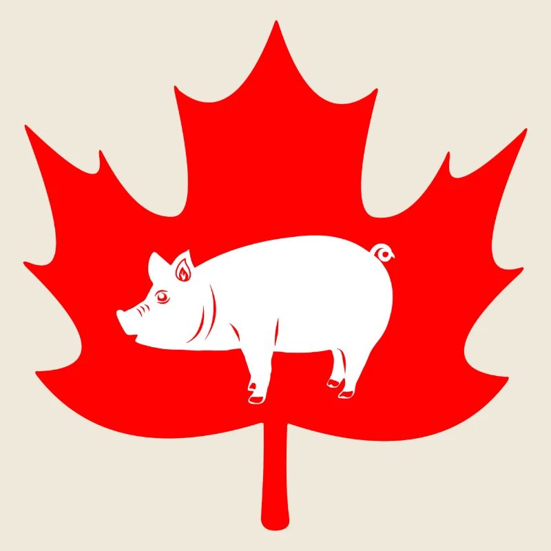 Canada maple leaf pig logo