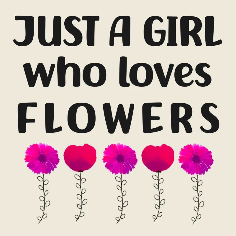 Nur ein Mädchen, das Blumen liebt