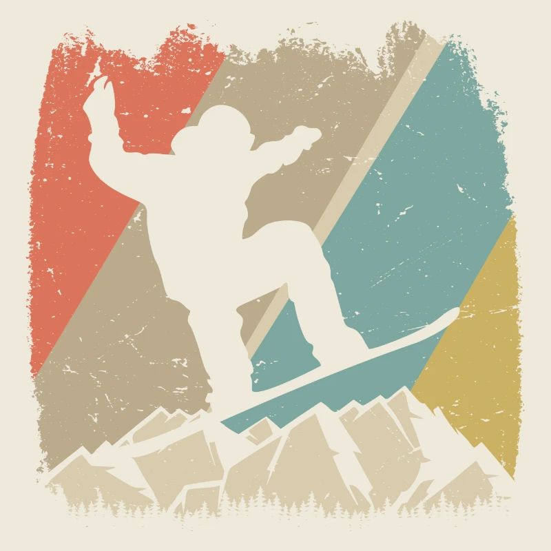 Alpine Retro Snowboarder