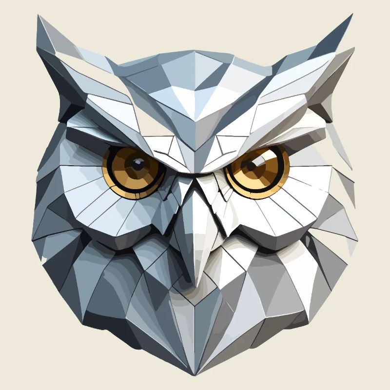 Owl Mask - Low Poly Design
