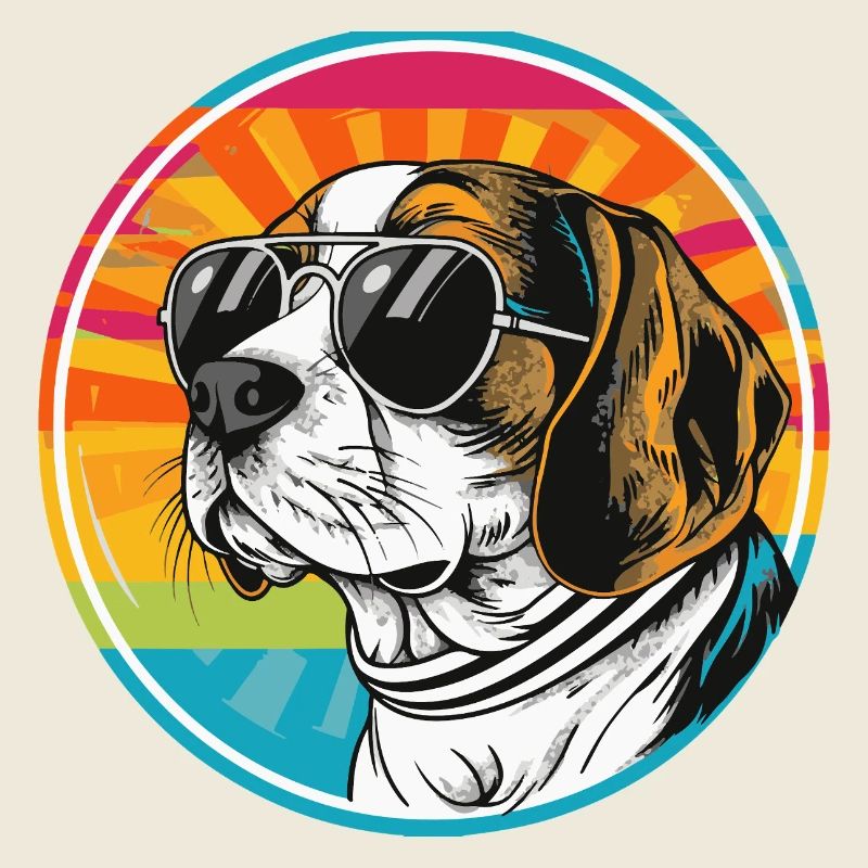 Summer dog with sunglasses