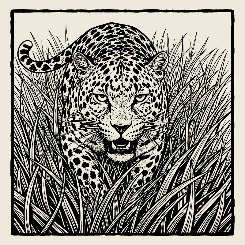 Leopard in the grass