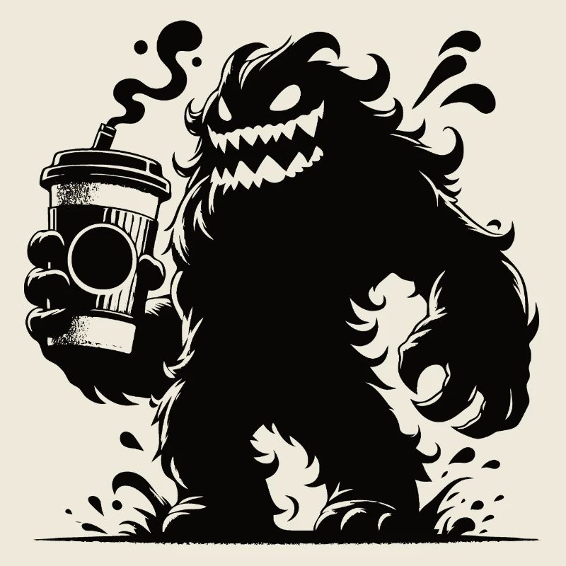 Lustiges Kaffeemonster Comic Design