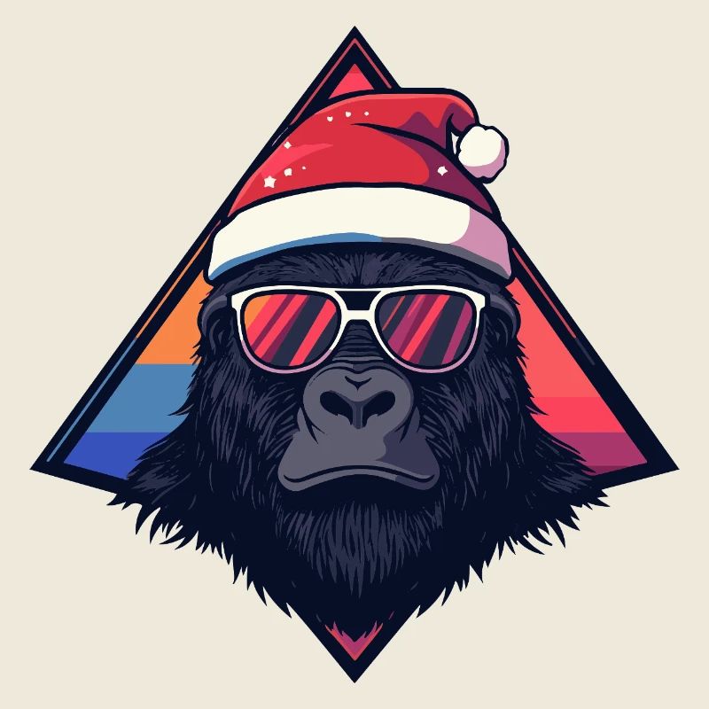 Gorille Santa Triangle Néon