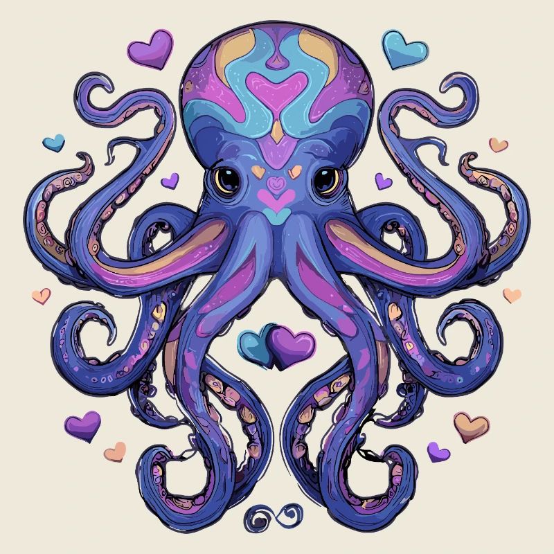 Herz-Oktopus Farbenmeer