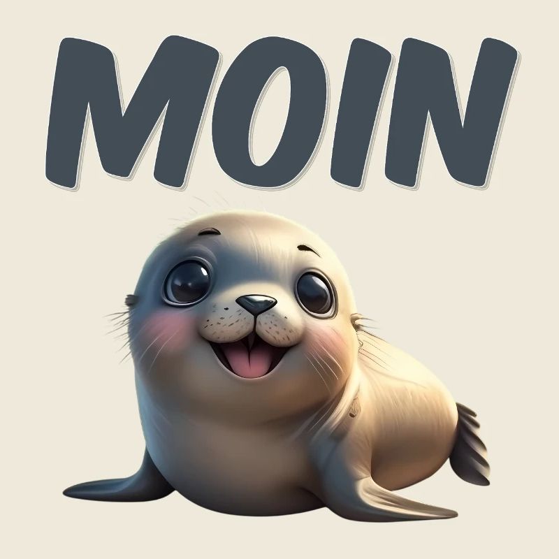 Cute seal with MOIN font