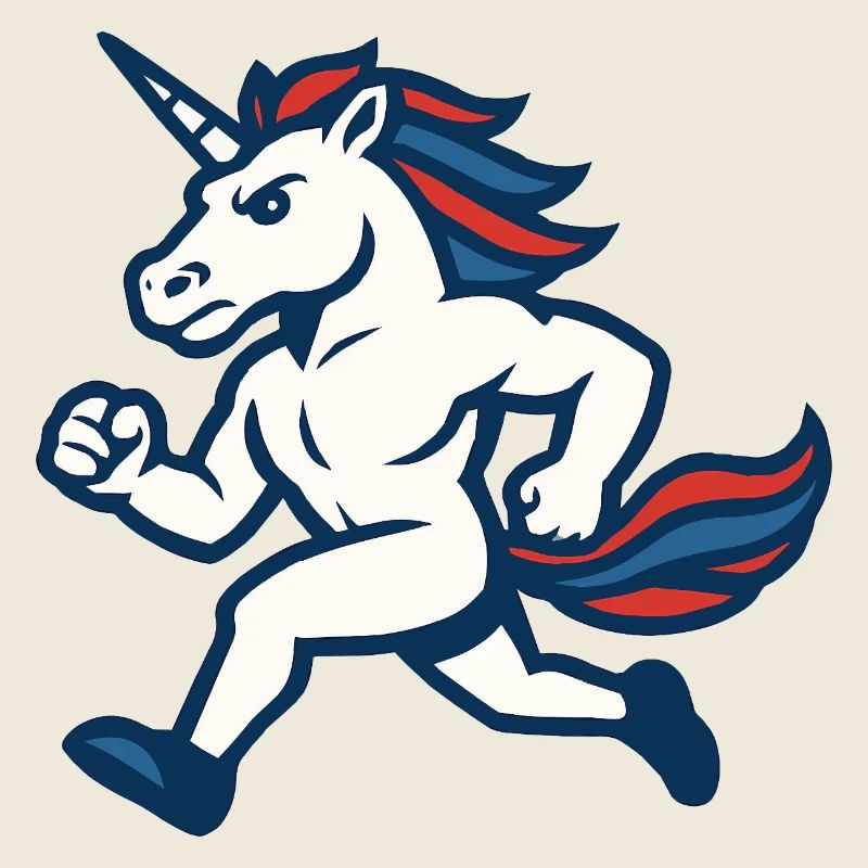 Fast Running Unicorn Athletic Power Maskottchen