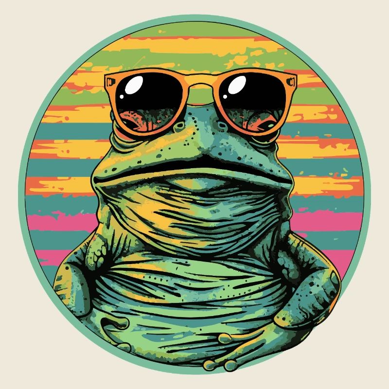 Frog with retro sunglasses