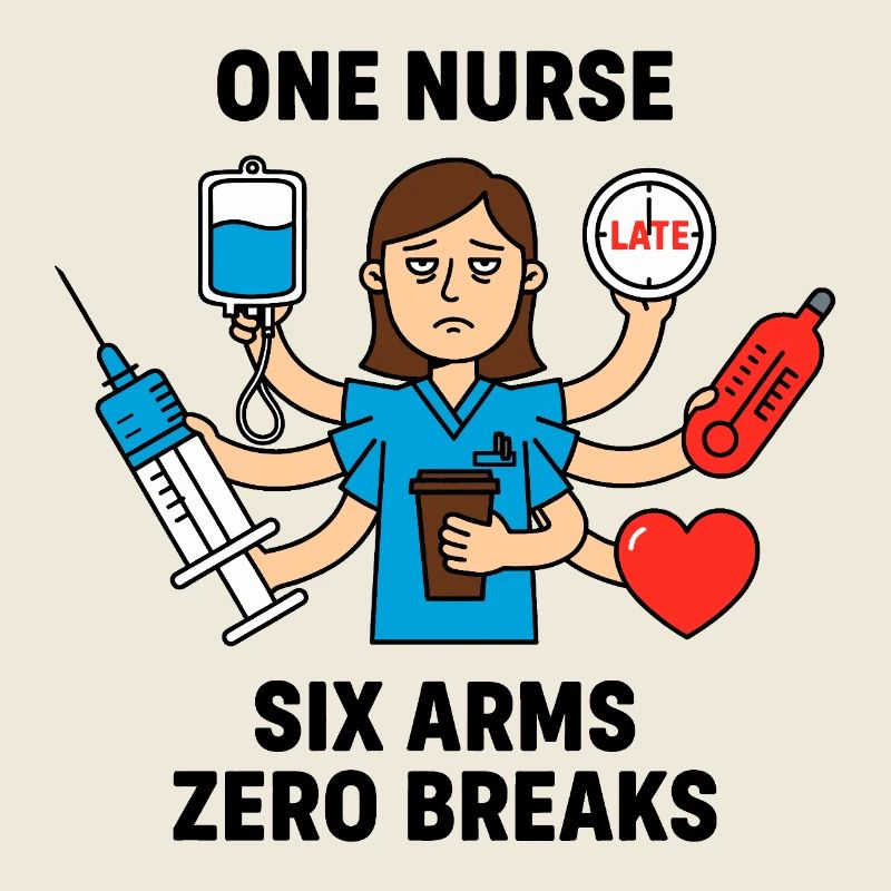 Überfordertes Multitasking-Chaos der Krankenschwester