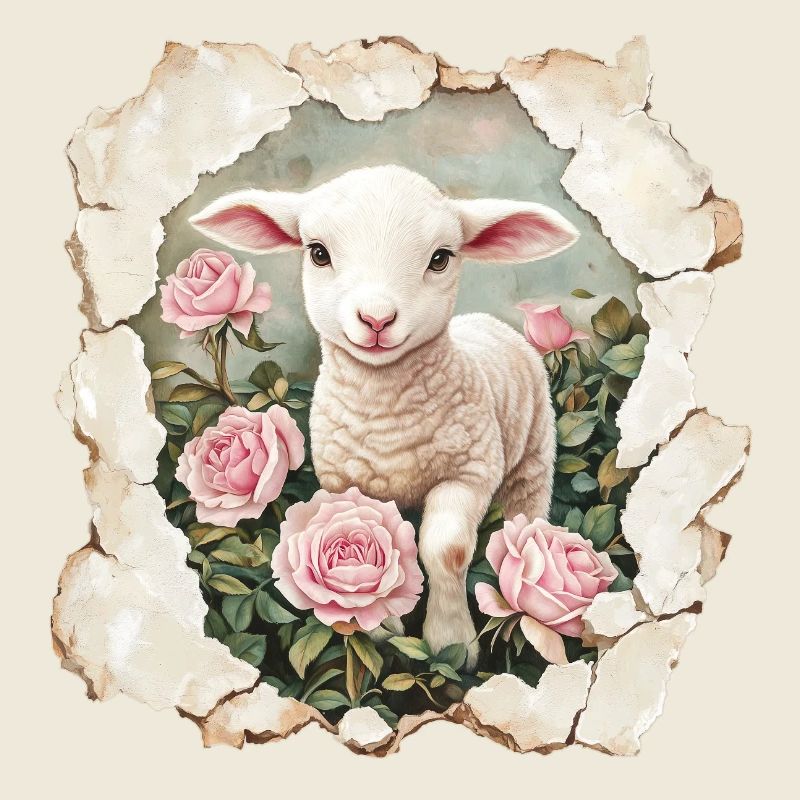 Lamm mit Schmetterling