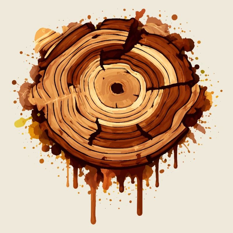 Baumscheibe im Graffiti Stil mit Farbklecksen 