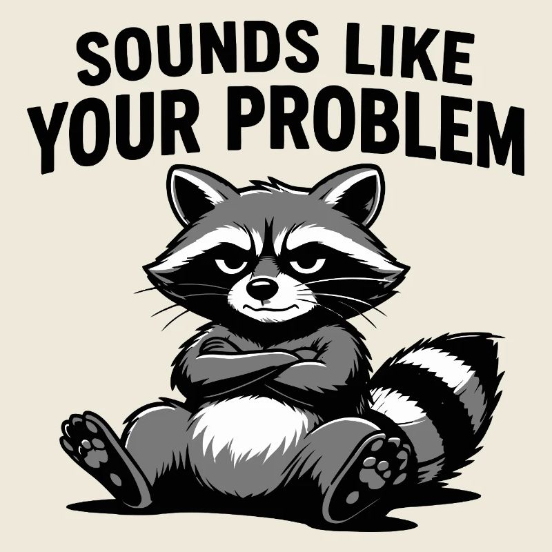 Raccoon Attitude Tee: Sounds Like Your Problem