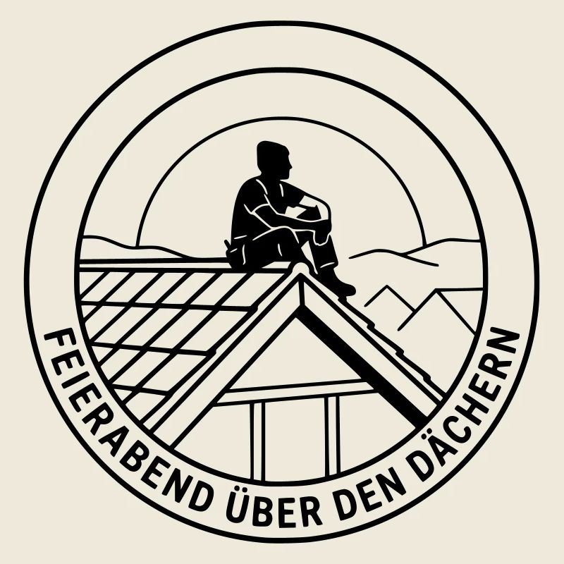 Dachdecker Feierabend über den Dächern
