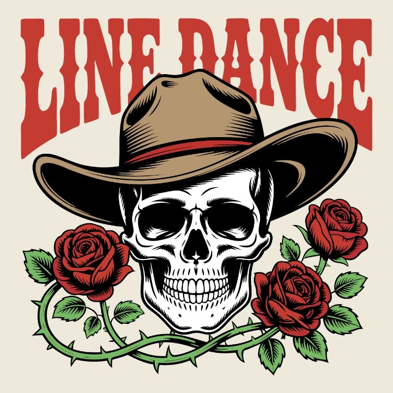 Line Dance Skull Roses