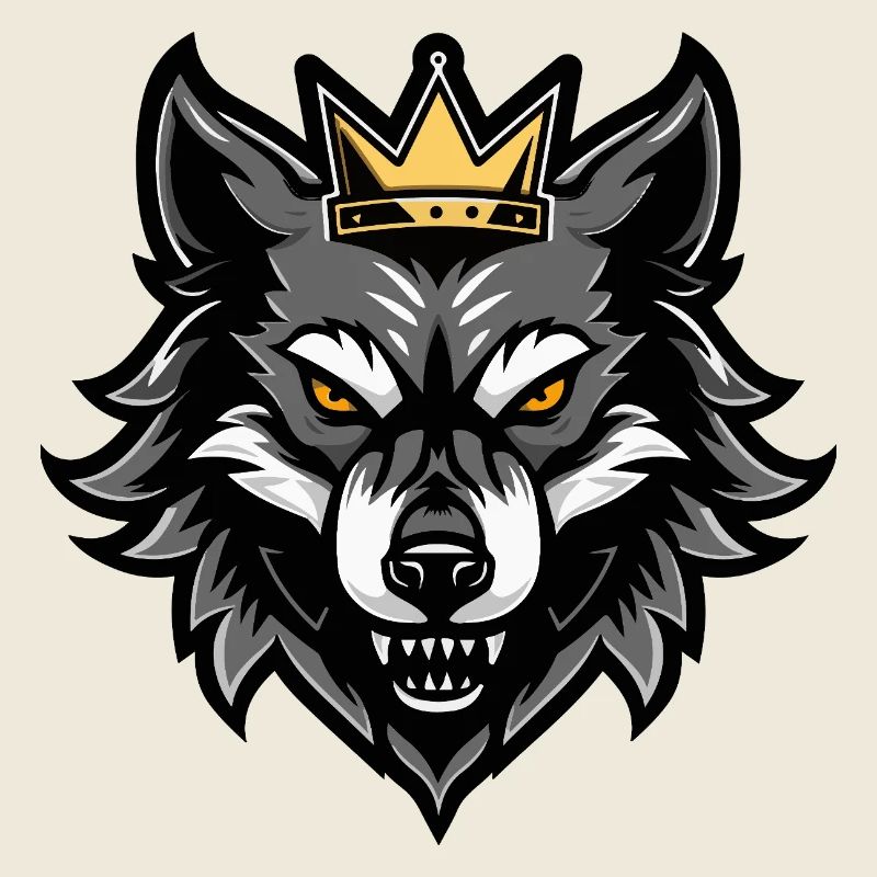Wolf Kopf Krone