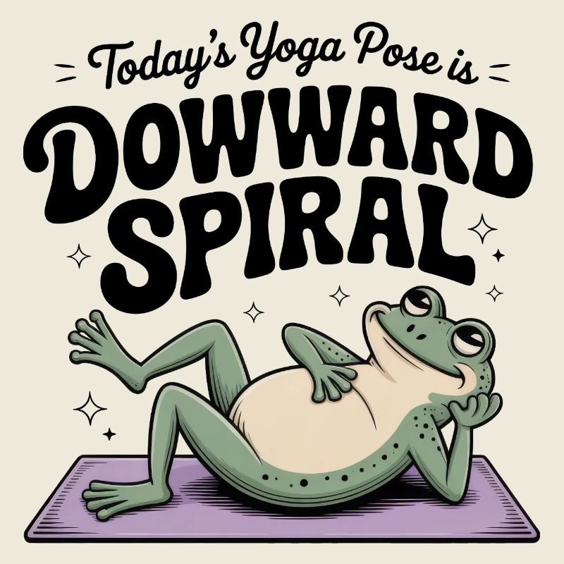 Downward Spiral Frog Yoga Meme