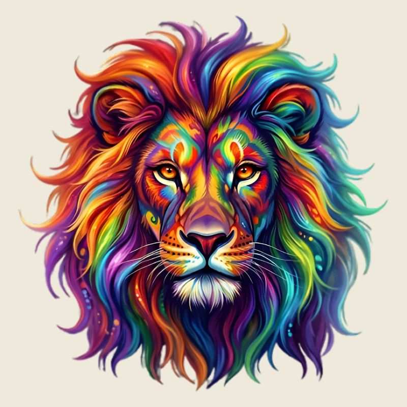 Rainbow lion / lion in rainbow colors