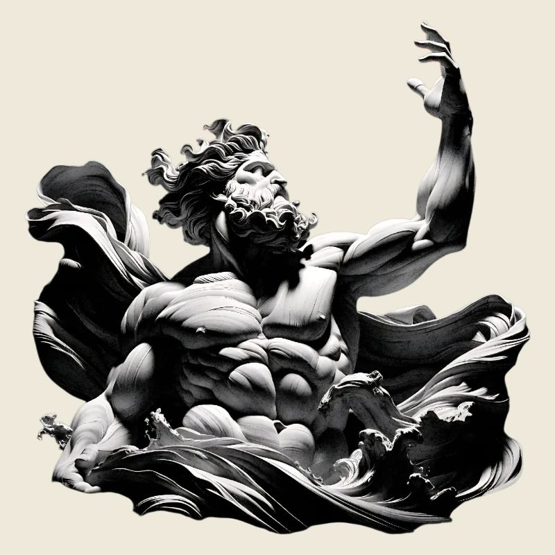 Titan noir et blanc avec puissance maritime