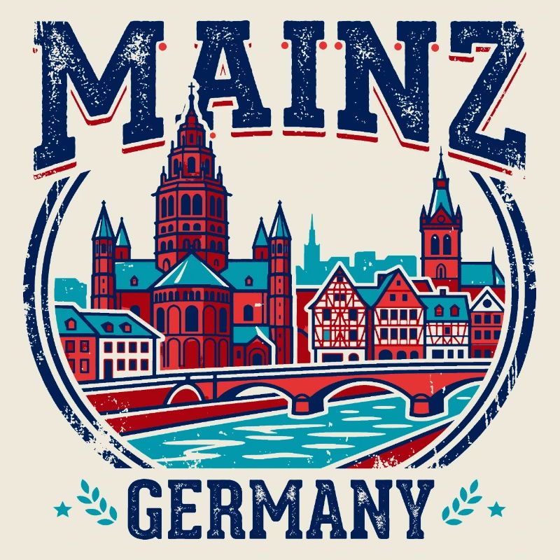 Mainz Germany Cathedral Rhine River Emblem