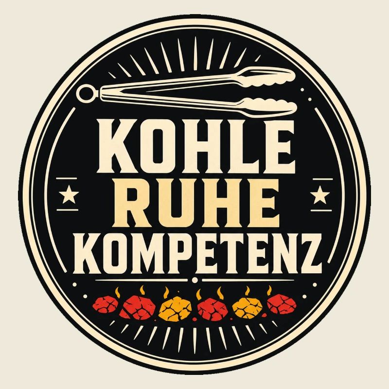 Kohle, Ruhe, Kompetenz BBQ Grillmeister Spruch