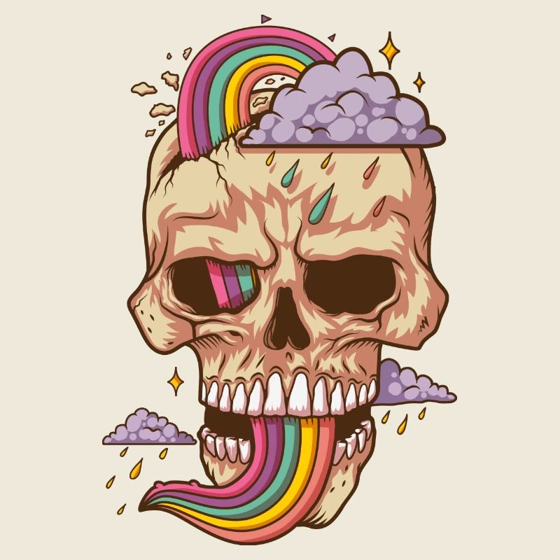 Skull with crazy moods
