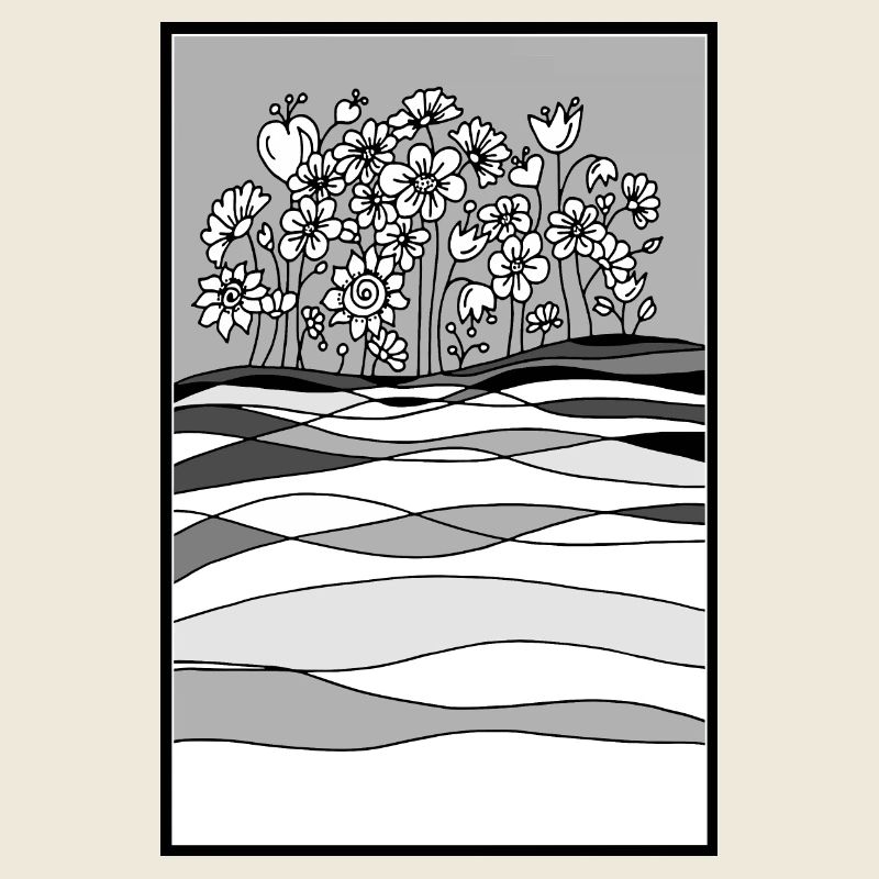 paysage avec des fleurs